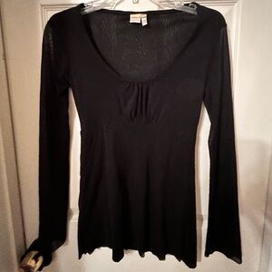 Sweet Pea by Stacy Frati Black Long Sleeve Sheer Top Witchy Fairy